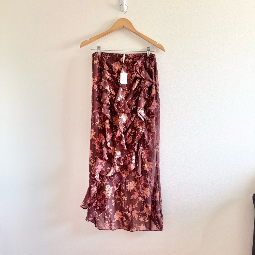 NWT Free People Floral Flounce Around Maxi Skirt 0 - Picture 5 of 13